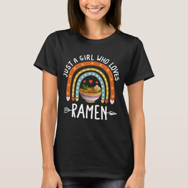 T-shirt Juste une fille qui aime Ramen Rainbow Ramen Lover (Devant)
