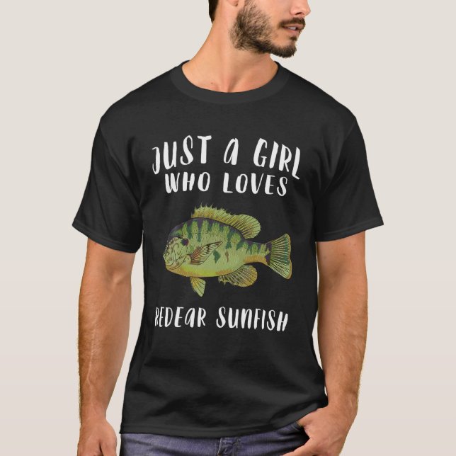 T-shirt Juste Une Fille Qui Aime Réchérir Poisson Sunfish  (Devant)
