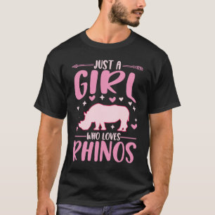 T-shirt Juste une fille qui aime Rhinos Rhinoceros