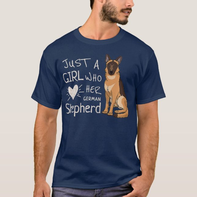 T-shirt Juste Une Fille Qui Aime Son Chien Berger Allemand (Devant)