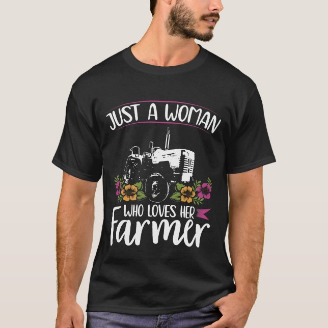 T-shirt Juste une fille qui aime son fermier I Ferme agric (Devant)