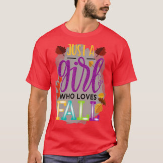 T-shirt Juste Une Fille Qui Aime Tomber Citrouille Épice L