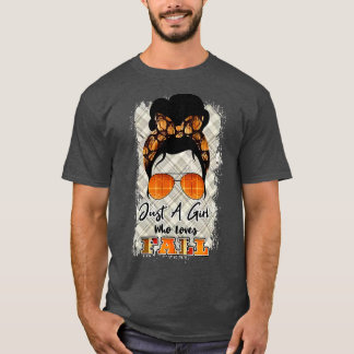 T-shirt Juste une fille qui aime tomber Citrouille Messy B