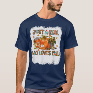 T-shirt Juste Une Fille Qui Aime Tomber Citrouilles Femmes