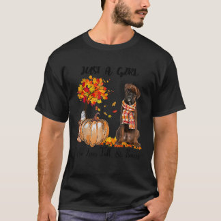 T-shirt Juste Une Fille Qui Aime Tomber Et Brindle Boxer P