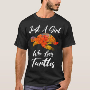 T-shirt Juste une fille qui aime Tortues femmes & enfants 