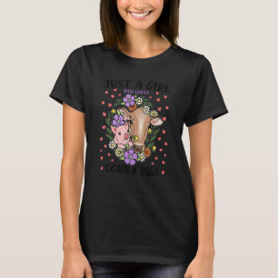 T-shirt Juste Une Fille Qui Aime Vaches & Cochons Avec Fle