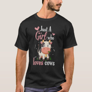 T-shirt Juste une fille qui aime vaches récolter l'agricul