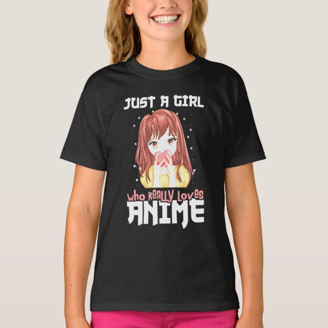 T-shirt Juste Une Fille Qui Aime Vraiment Anime (Devant)