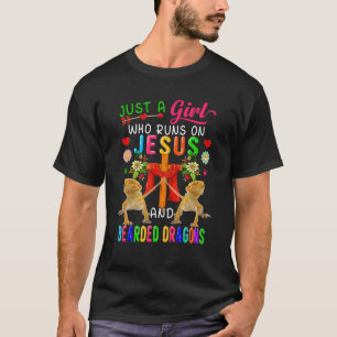 T-shirt Juste Une Fille Qui Fonctionne Sur Jésus Et Porte 
