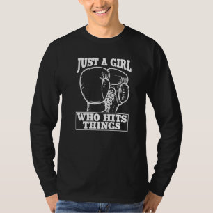T-shirt Juste une fille qui frappe des choses Boxing Femme
