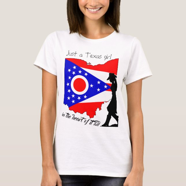 T-shirt Juste une fille texane au coeur de tout ça (Devant)