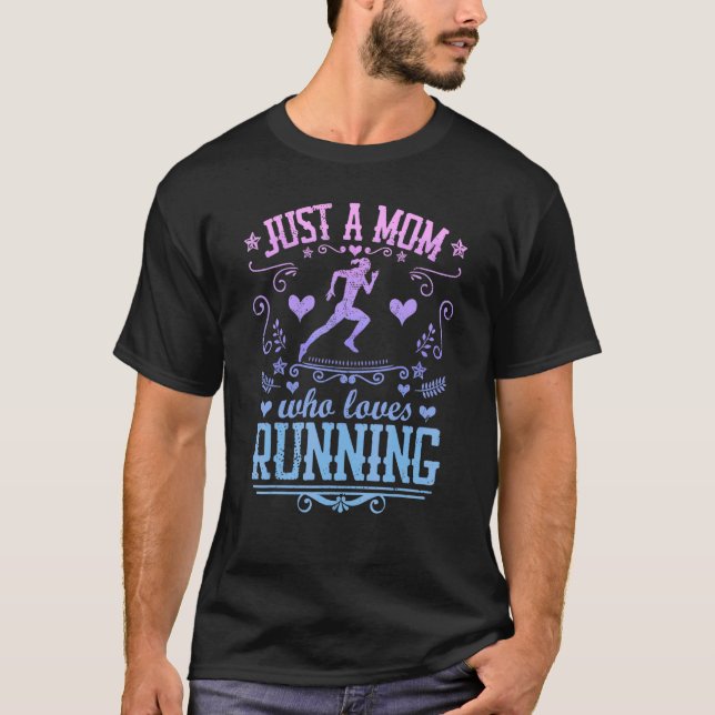 T-shirt Juste Une Maman Qui Aime Courir Marathon Coureur M (Devant)