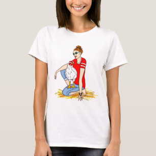 T-shirt Juste une poussette Cool et son poulet