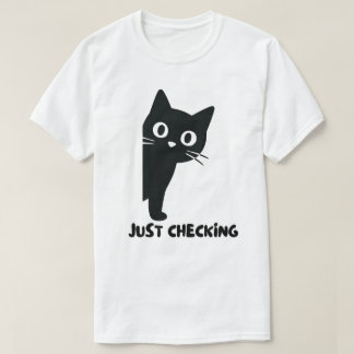 T-shirt Juste vérifier le design de chat noir