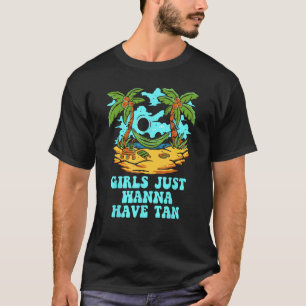 T-shirt Juste Veux Avoir Tan Beach Été Océan Tropical
