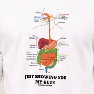 T-shirt Juste vous montrant mes entrailles (police noire