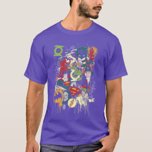 T-shirt Justice League DC Comics Mashup rétro