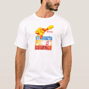 T-shirt Justice League Strength. Le pouvoir. Courage. Cara
