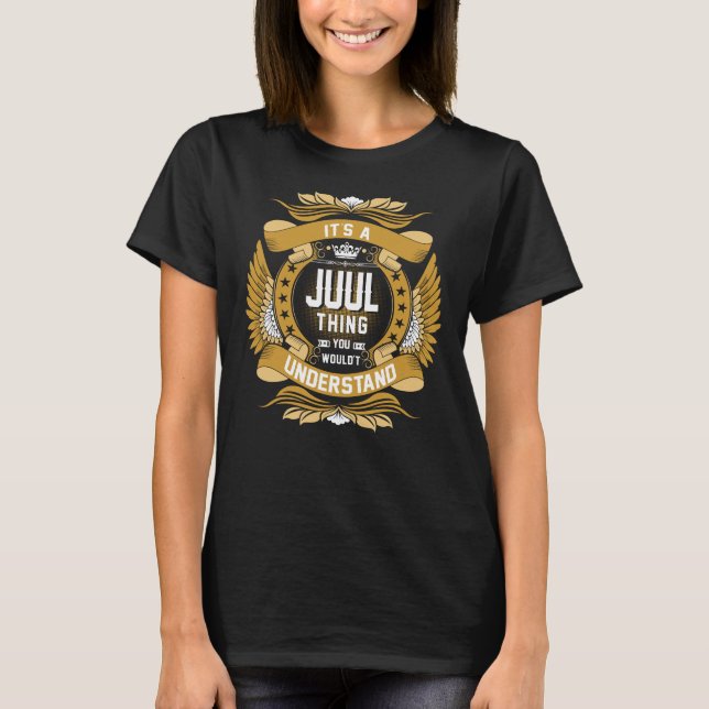 T-shirt JUUL Nom, nom de famille JUUL crête (Devant)