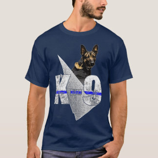 T-shirt K9 Agent de police Chien mince ligne bleue