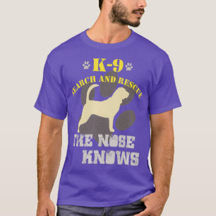 T-shirt K9 Recherche Secourir Chien Équipe Bloodhound Trac