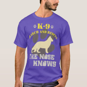T-shirt K9 Recherche Secourt équipe berger allemand chien 