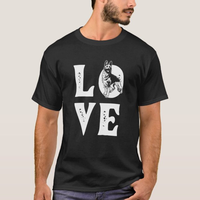 T-shirt K9 Unité Belge Malinois Love Pd Entraîneur Police (Devant)