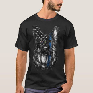 T-shirt K9 Unité Ligne Bleue Mince Drapeau Police berger a