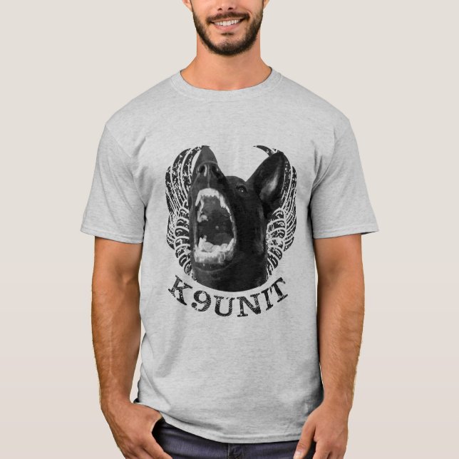 T-shirt K-9 unité - unité Malinois de chien policier (Devant)