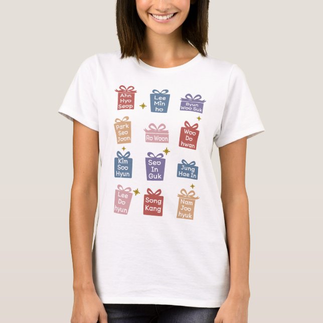 T-shirt K-Drama donne des noms d'acteurs coréens (Devant)