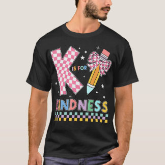 T-shirt K Est Pour La Gentité Cute Crayon Enseignant Bow Ê