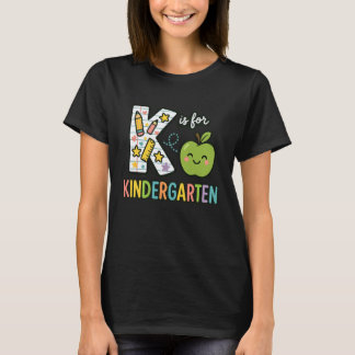 T-shirt K est pour la maternelle Premier jour d'école Reto