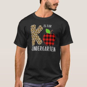 T-shirt K est pour l'enseignant de maternelle Léopard Buff