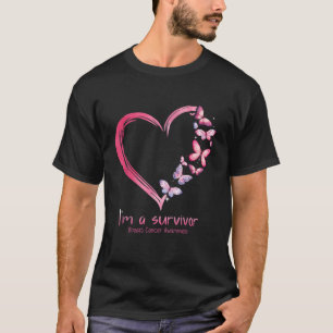 T-shirt K Papillon Il Je Suis Un Survivant Cancer Du Sein