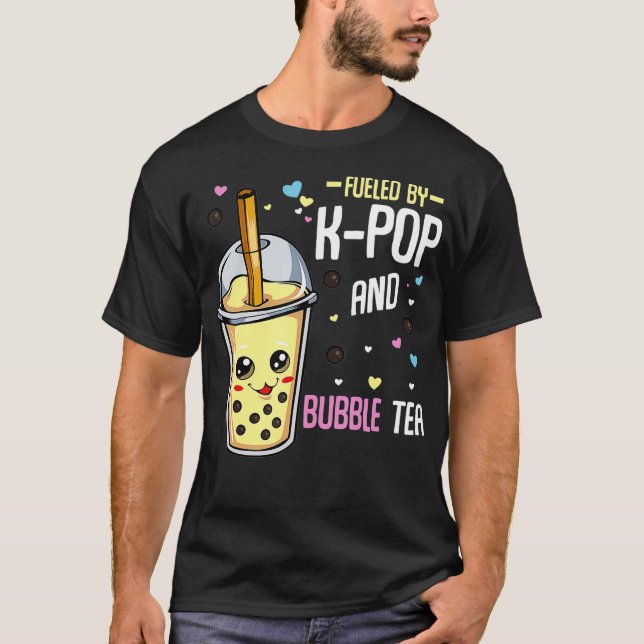 T-shirt K-Pop and Bubble Tea Hallyu Funny Korean Fashion (Devant)