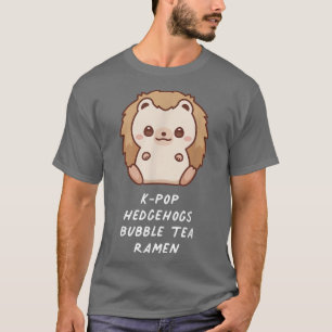 T-shirt K-Pop Hérisson Bubble Thé Ramen Aesthétique Oeuvre
