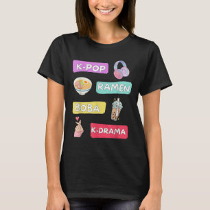T-shirt K-pop Ramen Boba K-drama Cute Kawaii T-shirt.png