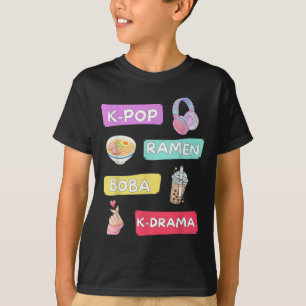 T-shirt K-pop Ramen Boba K-drama Cute Kawaii T-shirt.png