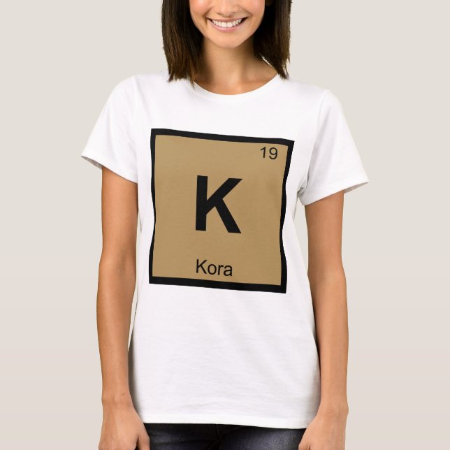 T-shirt K - Symbole de table périodique de la chimie de la (Devant)