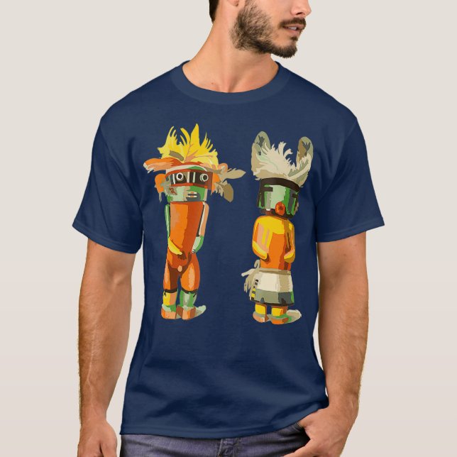 T-shirt KACHINA AMÉRICAINE DOLLS abstrait 2 Ventilateurs (Devant)