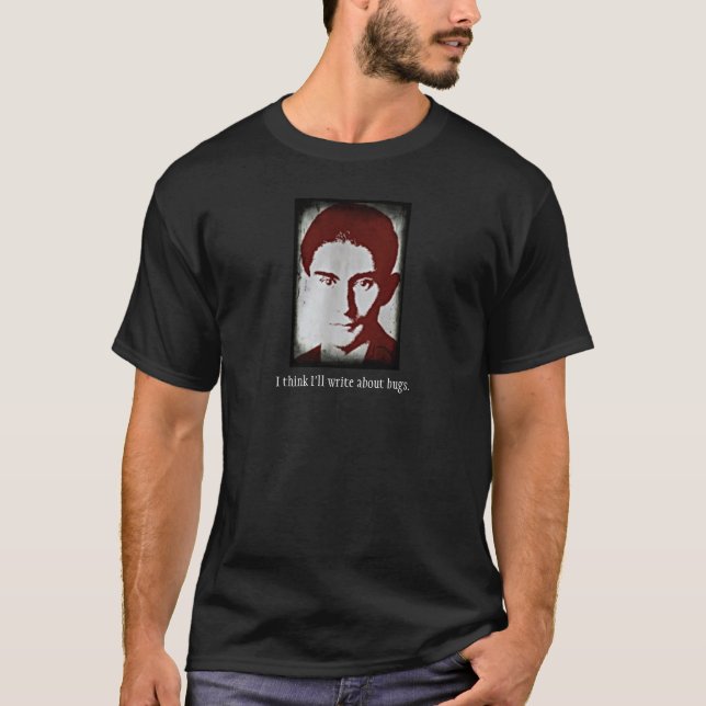 T-shirt Kafka rouge écrit au sujet des insectes (Devant)