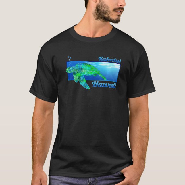 T-shirt Kahului Hawaii nage Honu (Devant)