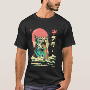 T-shirt Kaiju Monstre Art Japonais Légendaire Rare Chat Pl