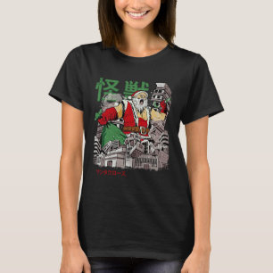 T-shirt Kaiju Santa Claus Japonais Anime Monster Noël
