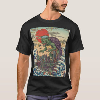 T-shirt Kaiju Turtle Over Tokyo Sunset