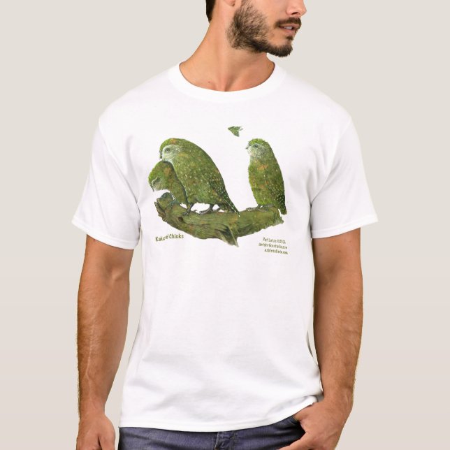 T-shirt kakapo et poussins (Devant)
