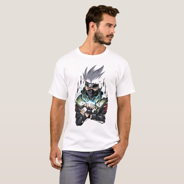 T-shirt Kakashi Amolé Anime Hommes De Mode (Devant entier)