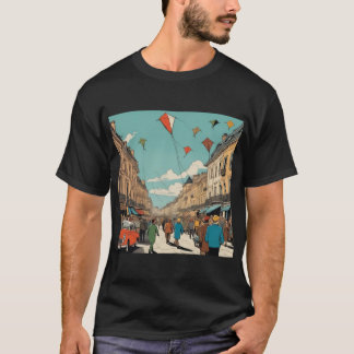 T-shirt Kaléidoscope Skies : Stylo & Ink Style Kite Festiv