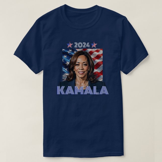 T-shirt Kamala 2024 Rouge, Blanc et Bleu (Design devant)